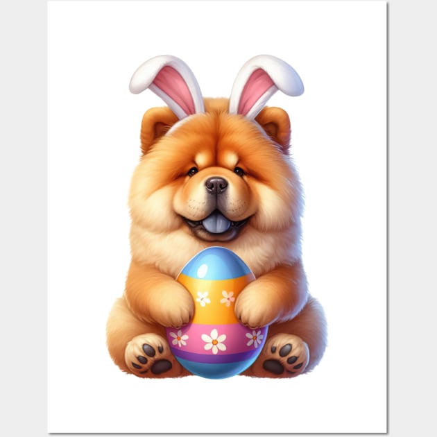 Easter Chow Chow Dog Wall Art by Chromatic Fusion Studio
